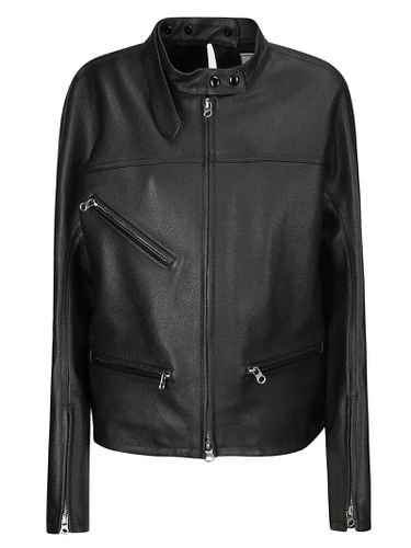 Racer Buckle Leather Biker Jacket - Courrèges - Modalova