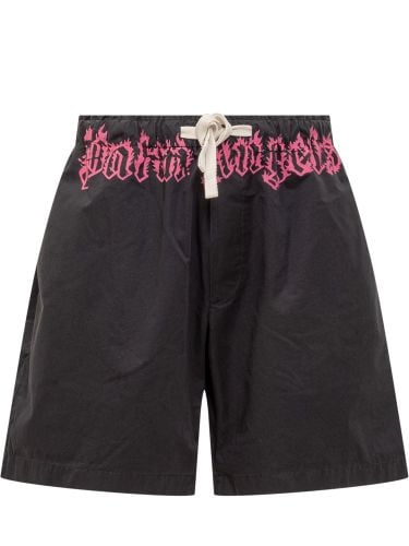 Palm Angels Waist Logo Shorts - Palm Angels - Modalova