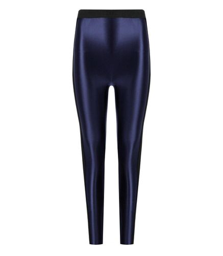 Logoed Elastic Shiny Leggings - Elisabetta Franchi - Modalova