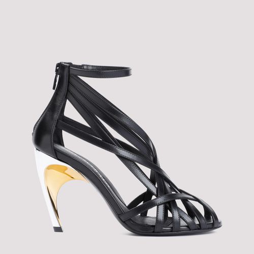 Armadillo Strap Sandals In /gold/silver - Alexander McQueen - Modalova