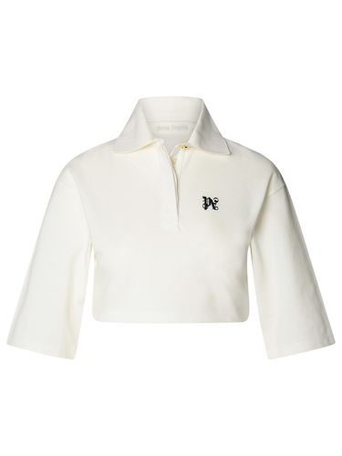 Crop Polo Shirt In Cotton - Palm Angels - Modalova