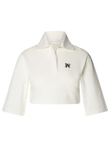 Cotton Crop Polo Shirt - Palm Angels - Modalova