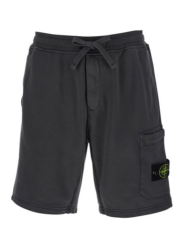 Shorts With Elastic Drawstring Waist And Logo Patch On The Front In Cotton Man - Stone Island - Modalova