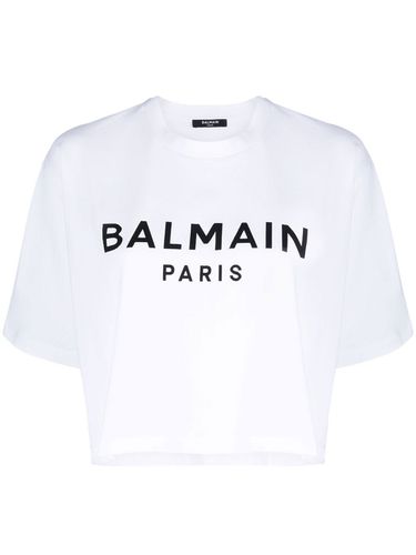 Balmain Printed Cropped T-shirt - Balmain - Modalova