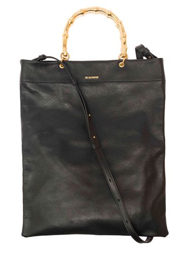 Tote Bag With Bamboo Handles In Leather Woman - Jil Sander - Modalova