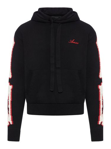 Logo Embroidered Drawstring Knitted Hoodie - AMIRI - Modalova