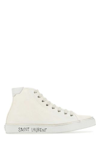 White Canvas Malibã¹ Sneakers - Saint Laurent - Modalova