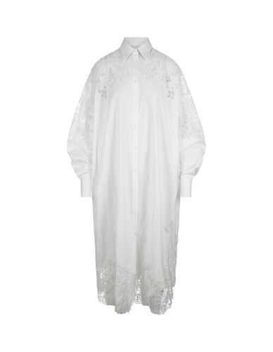 Oversized Shirt Dress With Lace - Ermanno Scervino - Modalova