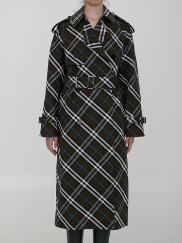 Long Trench Coat In Cotton Blend - Burberry - Modalova