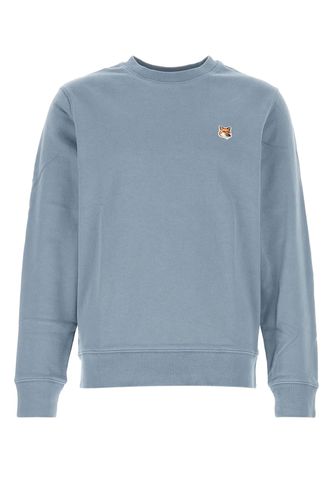 Powder Blue Cotton Sweatshirt - Maison Kitsuné - Modalova