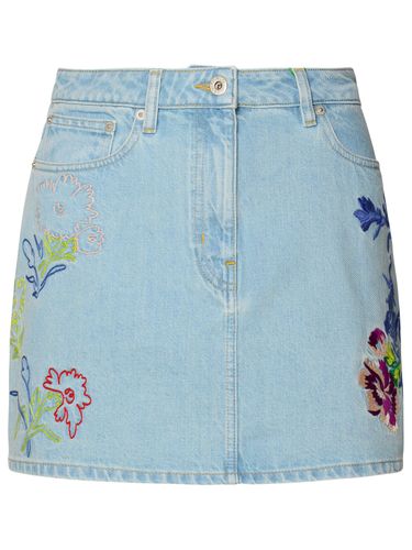 Kenzo Light Blue Cotton Miniskirt - Kenzo - Modalova