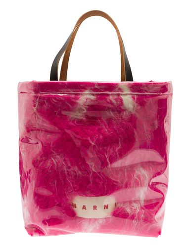 Fuchsia Tote Bag With Plastic Covered Fur Embellishment Woman - Marni - Modalova