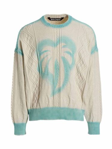 Sprayed Palm Fishermans Sweater - Palm Angels - Modalova