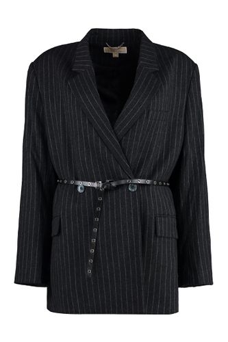 Pinstripe Double Breasted Blazer - MICHAEL Michael Kors - Modalova