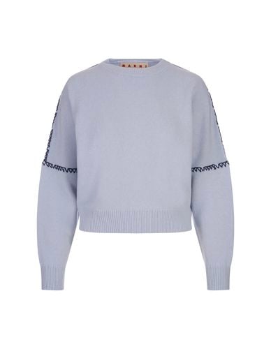 Light Sweater With Logo And Stitching - Marni - Modalova