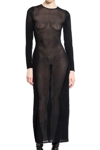 Morphing Pinstripe Mesh Midi Dress - Jean Paul Gaultier - Modalova