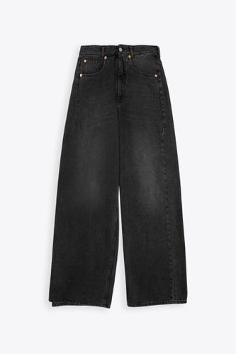 Pantalone 5 Tasche Black denim baggy pant with side panel detail - MM6 Maison Margiela - Modalova