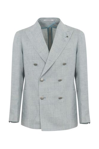 Double-breasted Linen Jacket - Tagliatore - Modalova