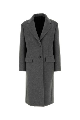 Prada Dark Grey Wool Blend Coat - Prada - Modalova