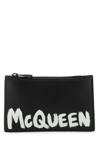 Black Leather Card Holder - Alexander McQueen - Modalova