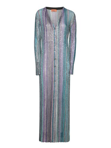 Sequinned Long Ribbed Cardigan - Missoni - Modalova