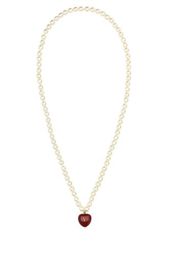 Ivory Pearls Coeur Royal Necklace - Valentino Garavani - Modalova