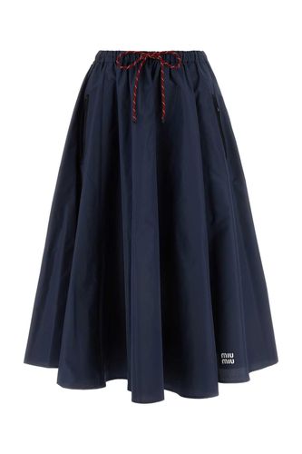 Miu Miu Blue Tech Fabric Skirt - Miu Miu - Modalova