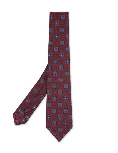 Burgundy Tie With Geometric-floral Pattern - Kiton - Modalova