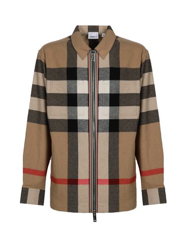 Oversized Shirt In Wool And Cotton With Exaggerated Check Pattern - Burberry - Modalova