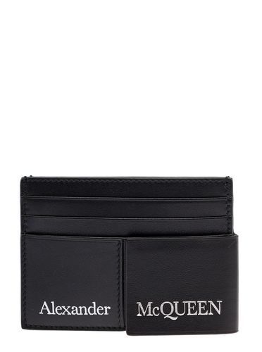 Double Card-holder With Contrasting Lettering In Leather Man - Alexander McQueen - Modalova