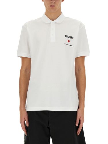 In Love We Trust Polo Shirt - Moschino - Modalova