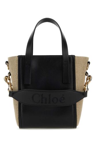 Two-tone Canvas And Leather Small Sense Shopping Bag - Chloé - Modalova