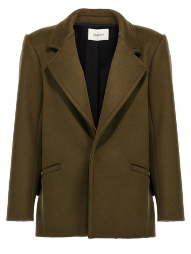 Single-breasted Wool Coat - Saint Laurent - Modalova