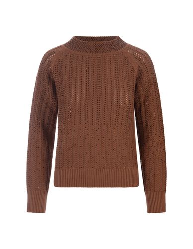 Brown Pullover With Crystals - Ermanno Scervino - Modalova