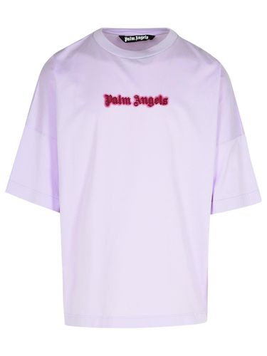 Neon Lilac Cotton T-shirt - Palm Angels - Modalova