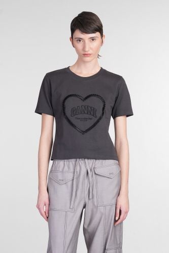 Ganni T-shirt In Black Cotton - Ganni - Modalova