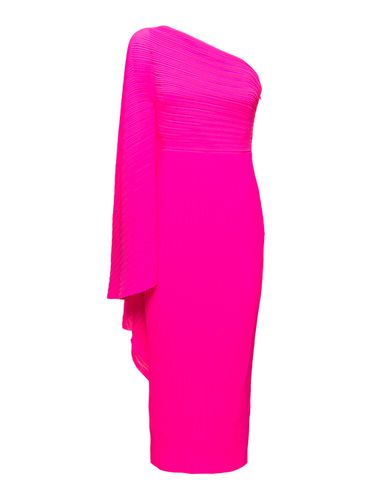 Lenna Midi Fuchsia One-shoulder Dress In Pleated Fabric Woman - Solace London - Modalova