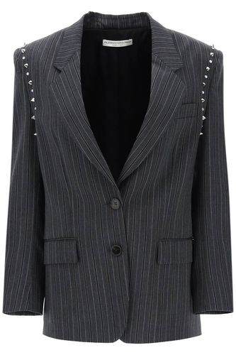 Oversized Pinstriped Blazer - Alessandra Rich - Modalova