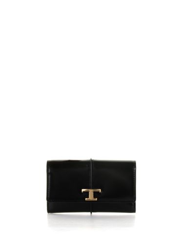 Leather Wallet With Logo Plaque - Tod's - Modalova
