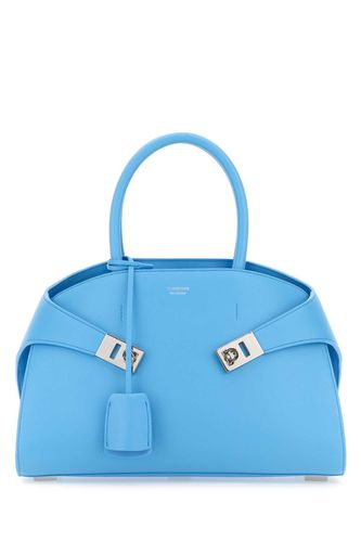 Turquoise Leather Small Hug Handbag - Ferragamo - Modalova