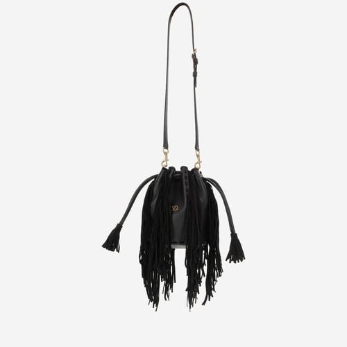 Fringed Leather Shoulder Bag - Valentino Garavani - Modalova