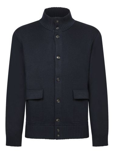 Zanone Brera Blue Wool Cardigan - Zanone - Modalova