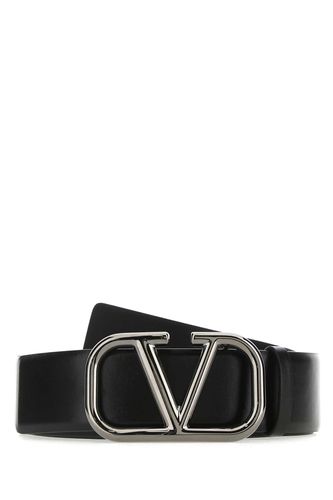 Black Leather Vlogo Belt - Valentino Garavani - Modalova