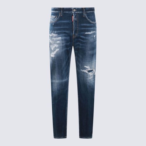 Dark Blue Cotton Denim Jeans - Dsquared2 - Modalova