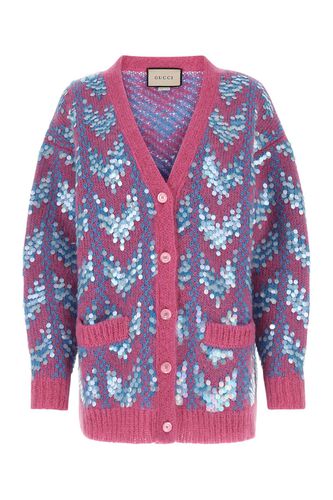 Two-tone Mohair Blend Oversize Cardigan - Gucci - Modalova