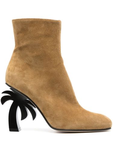 Beige Suede Ankle Boots With Palm Heel - Palm Angels - Modalova