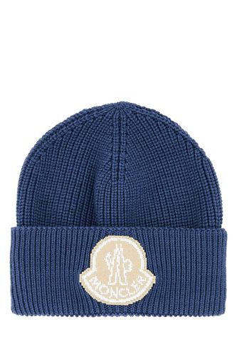 Moncler Denim Blue Wool Beanie Hat - Moncler - Modalova