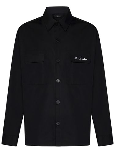 Overshirt With Logo Embroidery - Balmain - Modalova