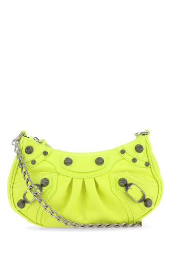 Fluo Yellow Leather Le Cagole Mini Handbag - Balenciaga - Modalova