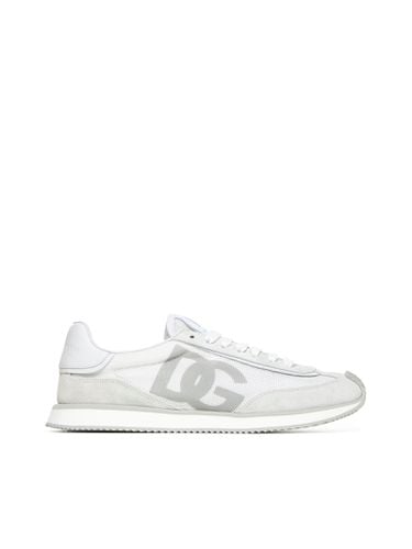 Two-tone Suede And Mesh Dg Aria Sneakers - Dolce & Gabbana - Modalova